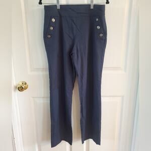 Roz & Ali Blue High-Waisted Dress Trousers. Size 10. #GW